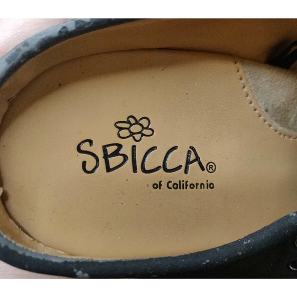 Sbicca Clogs Women's Shoes Black Leather Size 8.5 Block Heel Bow - Picture 7 of 8